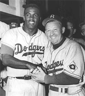 Jackie Robinson and Charlie Dressen